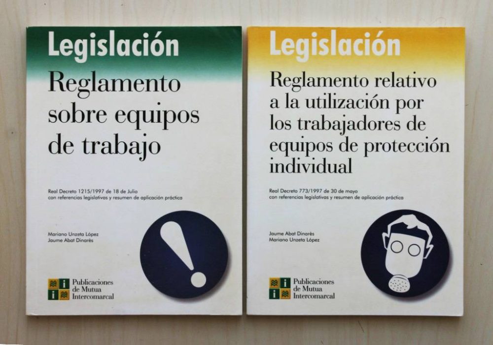 REGLAMENTO SOBRE EQUIPOS DE TRABAJO (R.D. 1215/1997) + REGLAMENTO RELATIVO A LA UTILIZACIÓN POR LOS TRABAJADORES DE EQUIPOS DE PROTECCIÓN INDIVIDUAL (R.D. 773/1997). (2 LIBROS)