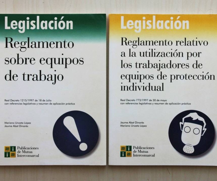 REGLAMENTO SOBRE EQUIPOS DE TRABAJO (R.D. 1215/1997) + REGLAMENTO RELATIVO A LA UTILIZACIÓN POR LOS TRABAJADORES DE EQUIPOS DE PROTECCIÓN INDIVIDUAL (R.D. 773/1997). (2 LIBROS)