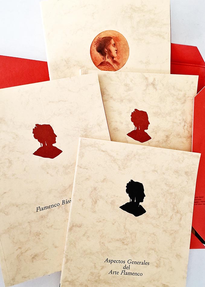DIDÁCTICA DEL FLAMENCO en estuche. Contiene 4 volúmenes: Fundamentos Pedagógicos. Flamenco Básico I. Flamenco Básico II. Aspectos Generales del Arte Flamenco.