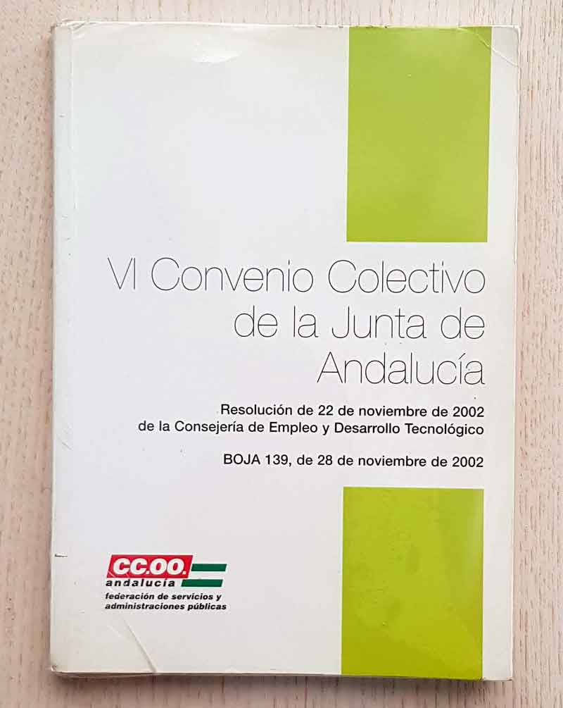 VI CONVENIO COLECTIVO DE LA JUNTA DE ANDALUCÍA. Resolución de 22 de noviembre de 2002.